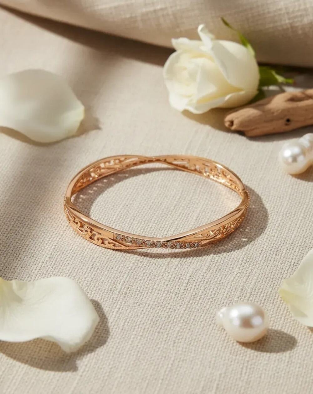 Golden Time Infinity Bracelet Gold Plated, rigid slave style in filigree and...